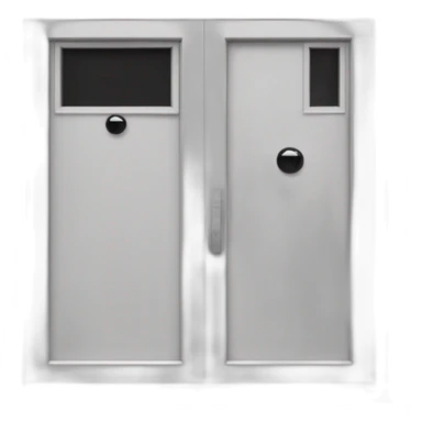 Large windowless rectangular matte black door white th pk ocular handle and a vertical BCD sight Adjace sticker