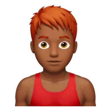 black man in bathing suits with red hair sticker