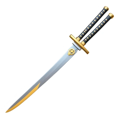 japanese sword "katana" in 3d emoji glossy circuit design sticker