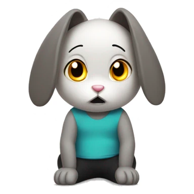 anxious rabbit in leggings sticker