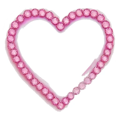 Heart pink fade with diamonds border sticker
