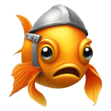 Goldfish wearing Viking helmet sticker