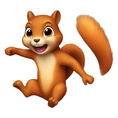 jumping squirrel orange burnt sticker