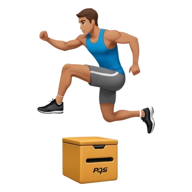 man jump onto plyo-box side-view sticker