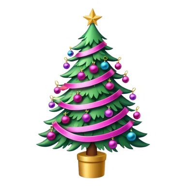 Christmas tree pink sticker