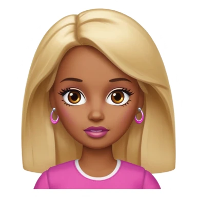 Brown skin blonde hair barbie with bruised eye  sticker