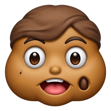 Poop emoji with mad face raised eyebrow sticker