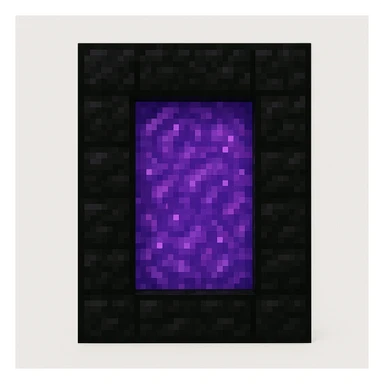 Minecraft-style purple portal with black frames sticker