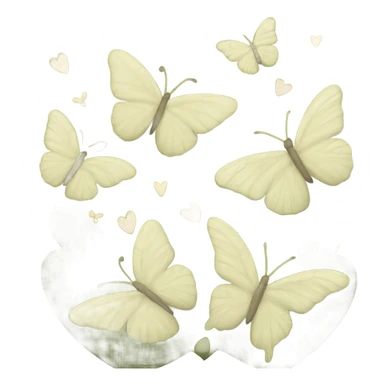 Khaki green heart with butterflies  sticker