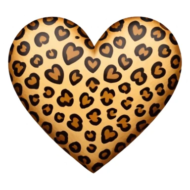 leapord print heart  sticker