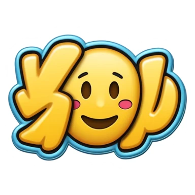 “Emoji-style graffiti text saying ‘TYCW.’, bold smooth strokes, cartoon style, thick rounded lines, modern emoji aesthetic, clean vector look, high contrast, centered composition, transparent background, flat colors, no texture, no realistic effects, sticker emoji style, sticker
