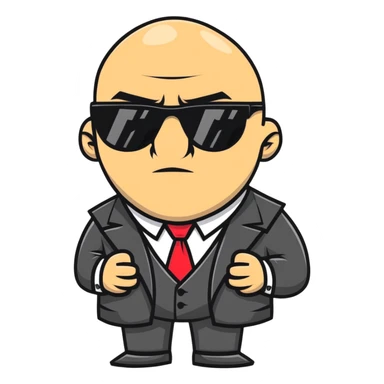 intimidating mafia boss with sunglasses and rings sticker