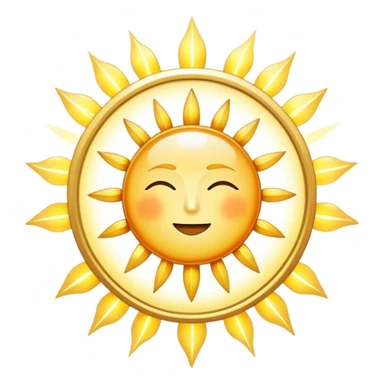 Mystical sun with celestial rays and ethereal 15-minute timer, sparkling light beams sticker