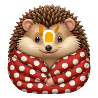 hedgehog in pajama curled up sticker