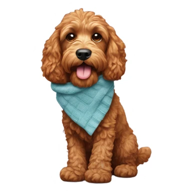 Ginger cockapoo holding a sock sticker