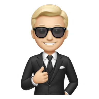 monopoly figurine man with sunglasses sticker