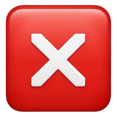 red square with a white x in the middle of it sticker