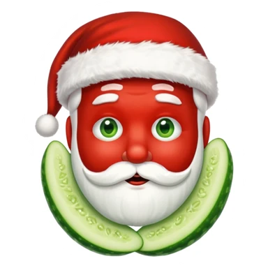 Santa with cucumber slices over his eyes sticker