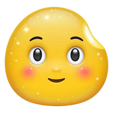 Generate a high-quality 3D cartoon-style emoji of yellow glitter, sparkling effect, smooth gradient colors, rounded and cute appearance, simple white background, high-resolution.
 sticker