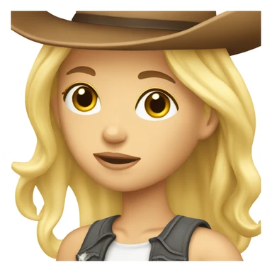 Blonde girl with a cowboy hat  sticker