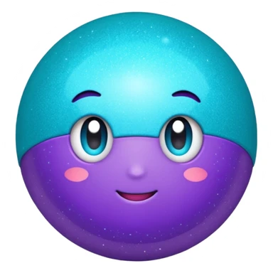 glitter purpel cian little ball sticker