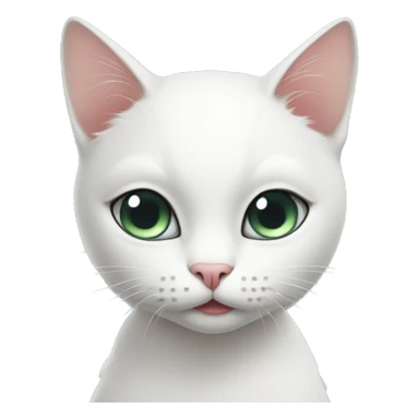 white cat with coquette sticker