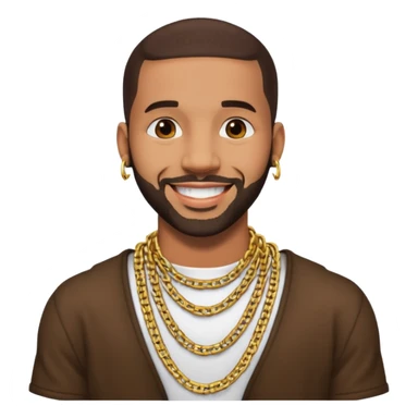 Drake with gold chain necklace  sticker