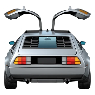 Silver DMC 12 Delorean back rearview sticker