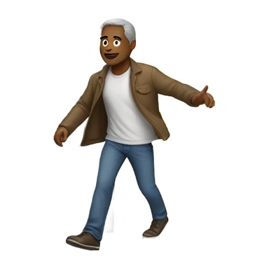 man walking out a door sticker