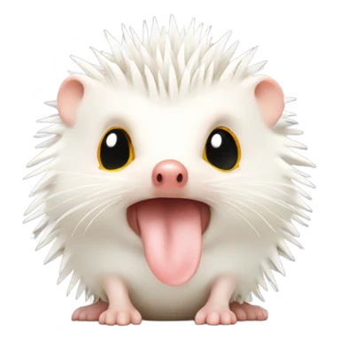  red-eyed albino hedgehog sending kisses  sticker