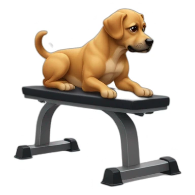 Dog make sport on a musculation bench sticker