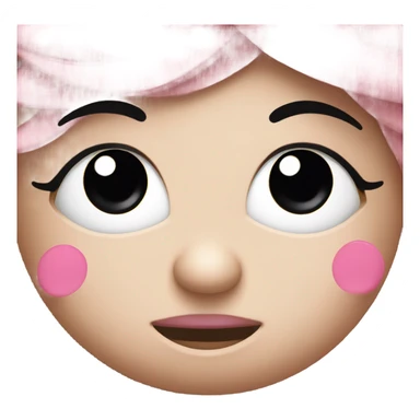 Smiley closed eyes with eyelashes and pink little bows  sticker