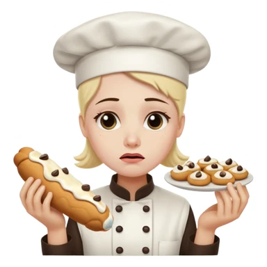 SAD SAD crying overworked pastry chef with cannoli sticker