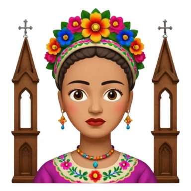 Frida Kahlo in church sticker