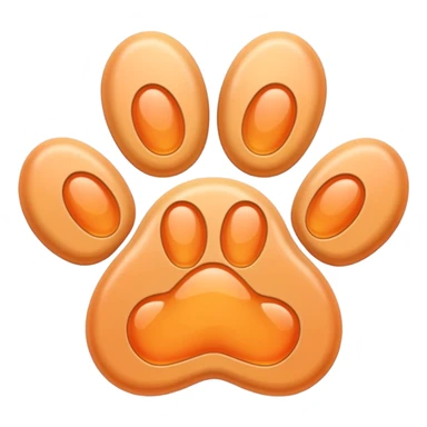 a very light pale pastel apricot pawprint sticker