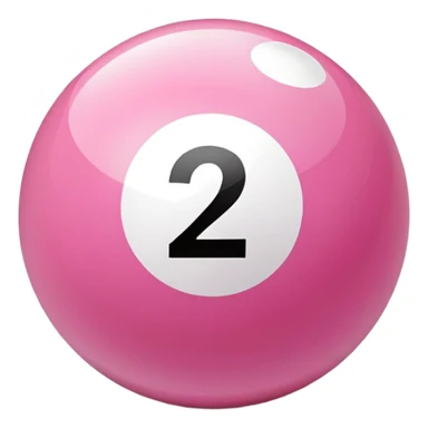 pink billiard ball with the number 23 inside a white circle sticker