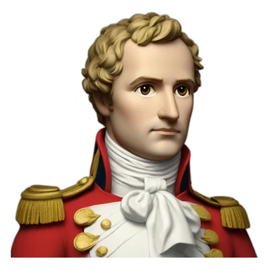Laurel wreath on short hair serious napoleon bonaparte golden statue sticker