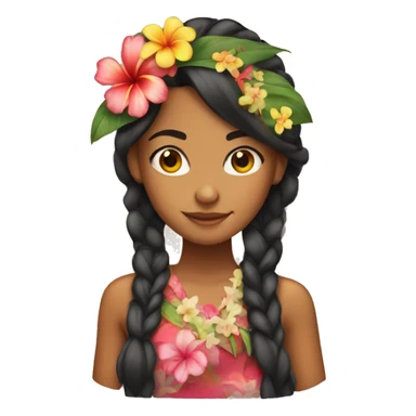 Hawaiian girl with a flower in her hair sticker