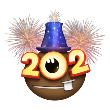 Happy New Year 2025 celebrating firesworks sticker