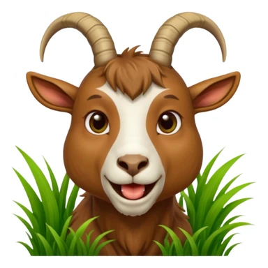 goat biting grass in his mouth sticker