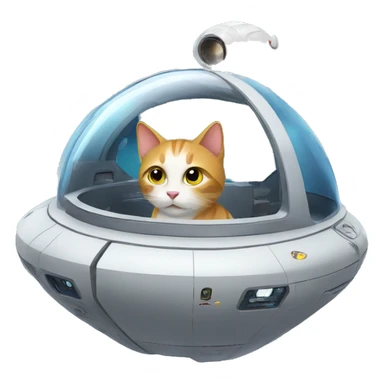 Cat inside a spaceship moving sticker
