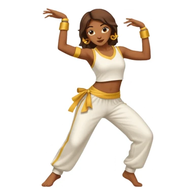 Mulher dançando capoeira com roupa de capoeira  sticker