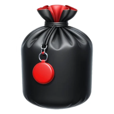 black inflated bag with red accent sticker