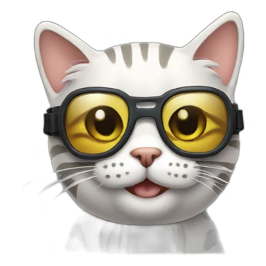 stripped cat with goggles sticker