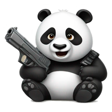 Panda with a gun sticker