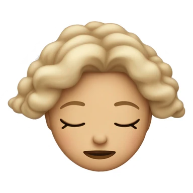 girl with dirty blonde hair and light pink sweater sleeping cozily on white pillow sticker