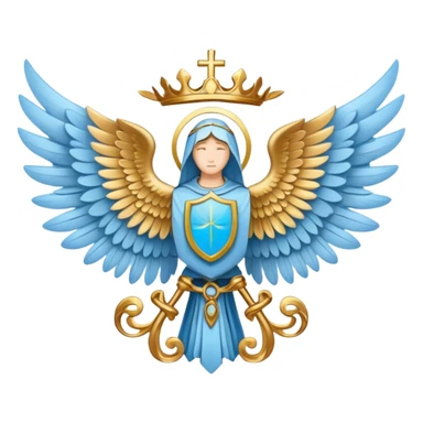holy saint emblem with light blue wings sticker