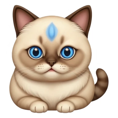 chubby siamese cat sticker