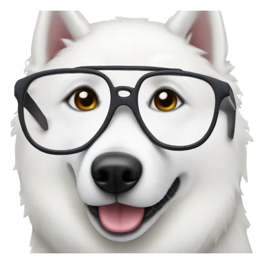 White husky with glasses sticker