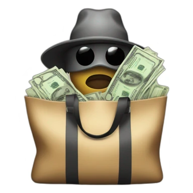 Bandit with bag of money sticker